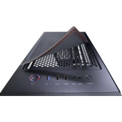 Inter-Tech C-303 Mirror Tower ATX Case - Sleek Black Design, No Power Supply Included, Perfect for Custom Builds!